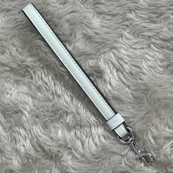 White Leather Wrist Strap Wristlet for Purse Wallet Clutch Key Keychain - Picture 3 of 4